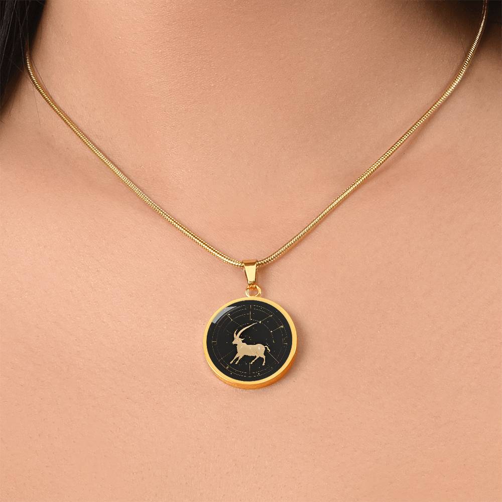 Personalized Capricorn Zodiac Sign Pendant Necklace