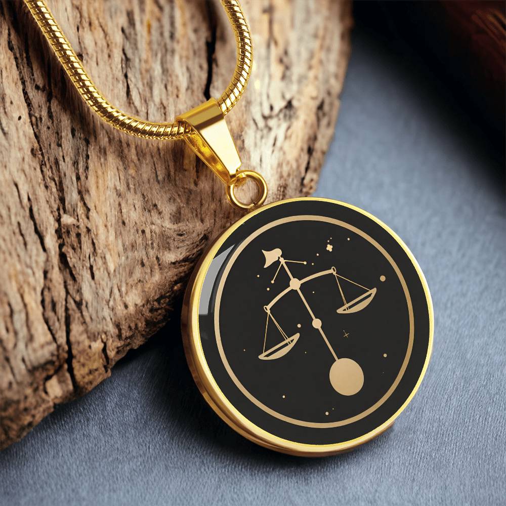 Personalized Libra Zodiac Sign Necklace