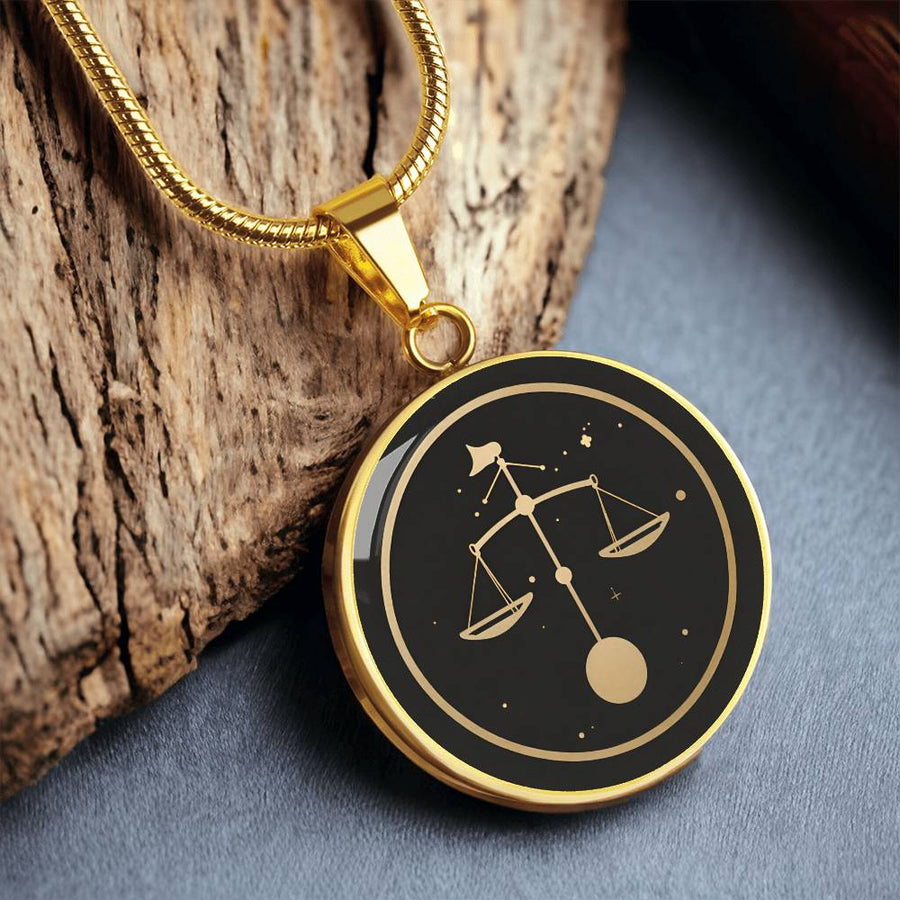Personalized Libra zodiac necklace