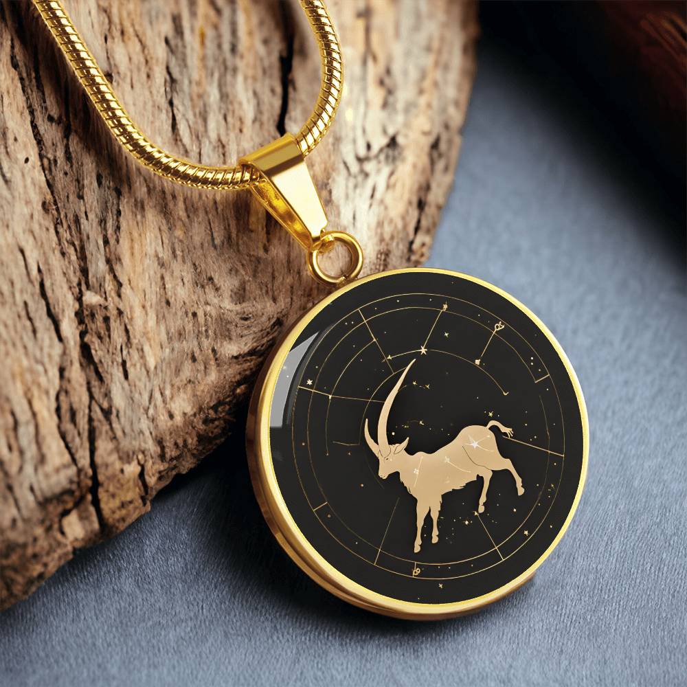 Personalized Capricorn Zodiac Sign Pendant Necklace