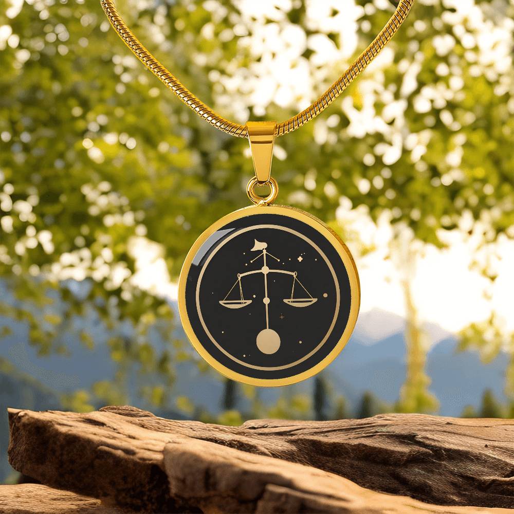 Personalized Libra Zodiac Sign Necklace