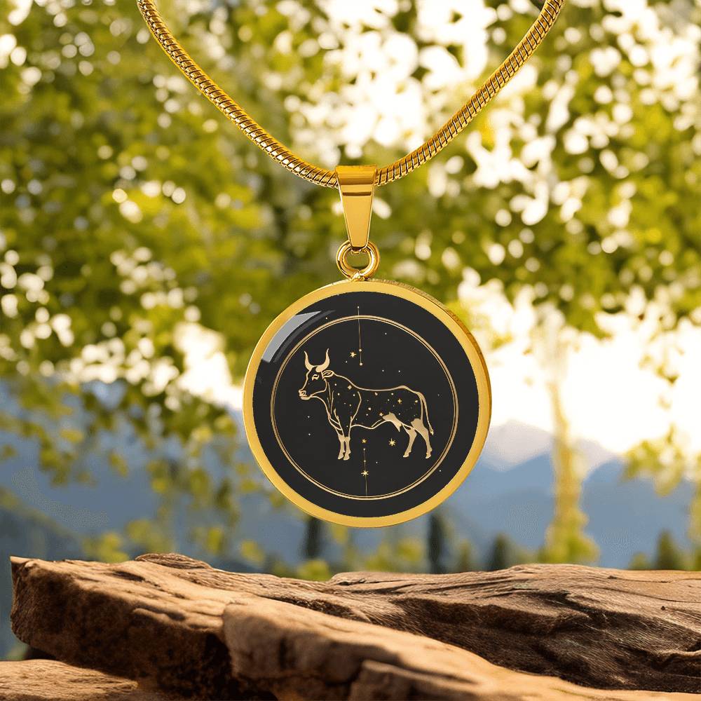 Personalized Taurus Zodiac Sign Pendant Necklace