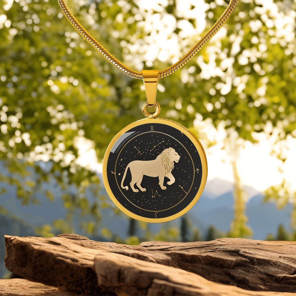 Personalized Leo Zodiac Sign Pendant Necklace