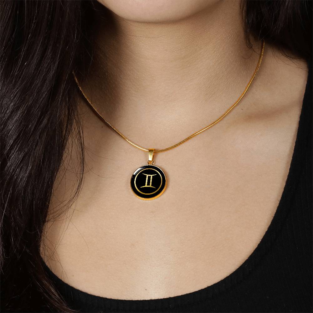 Personalized Gemini Zodiac Sign Pendant Necklace