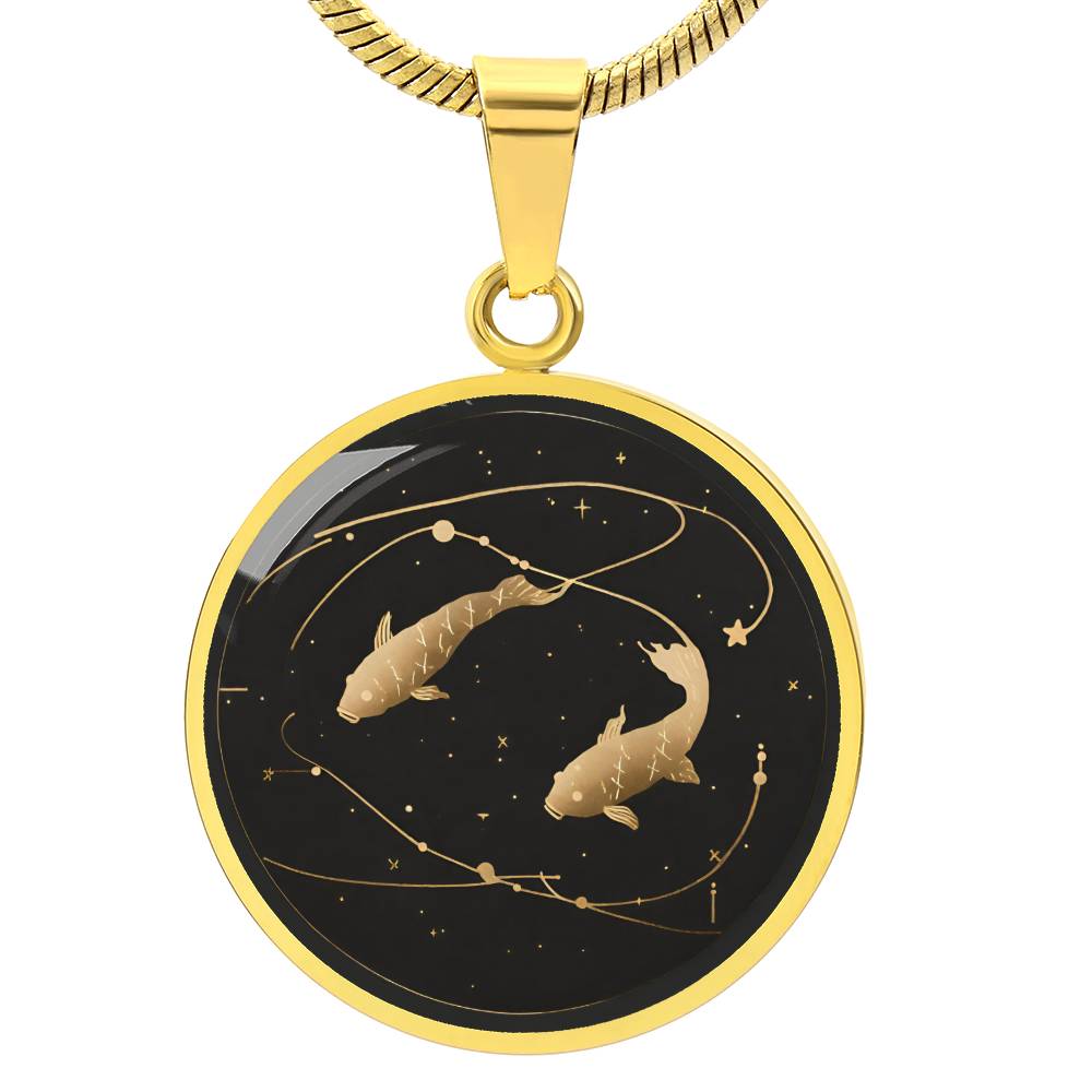 Personalized Pisces Zodiac Sign Pendant Necklace