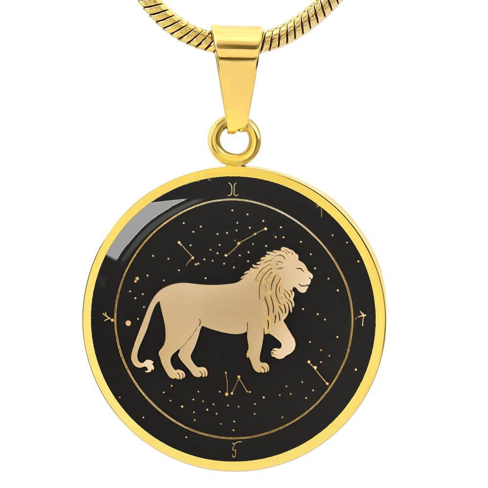 Personalized Leo Zodiac Sign Pendant Necklace