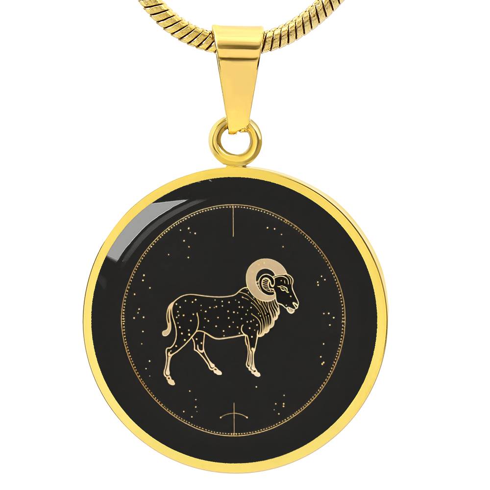 Personalized Aries Zodiac Sign Pendant Necklace