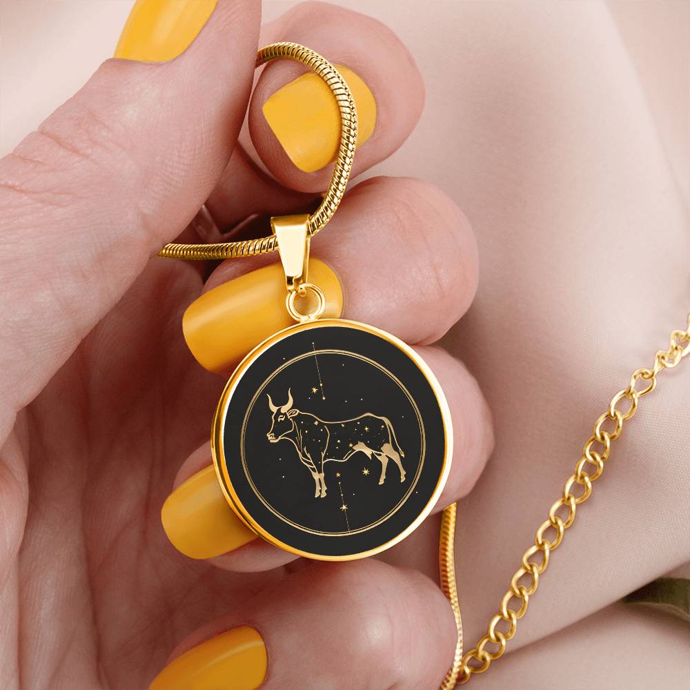 Personalized Taurus Zodiac Sign Pendant Necklace