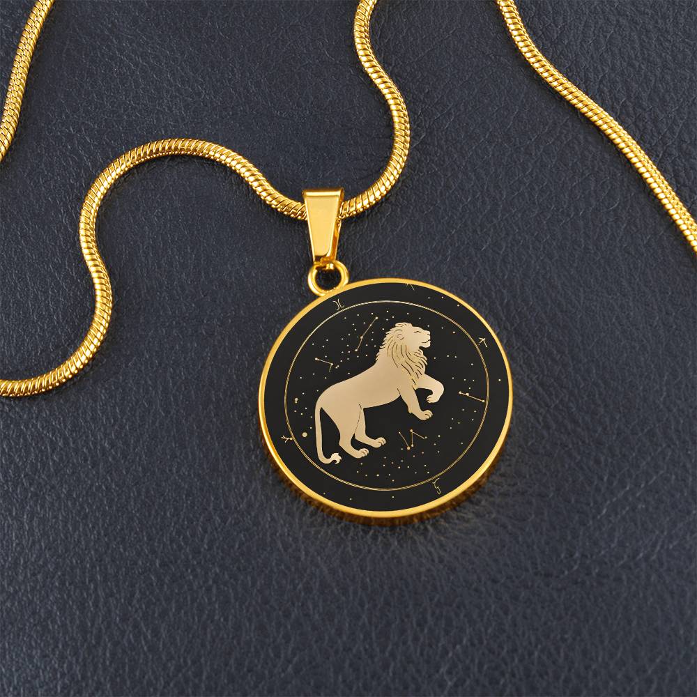 Personalized Leo Zodiac Sign Pendant Necklace