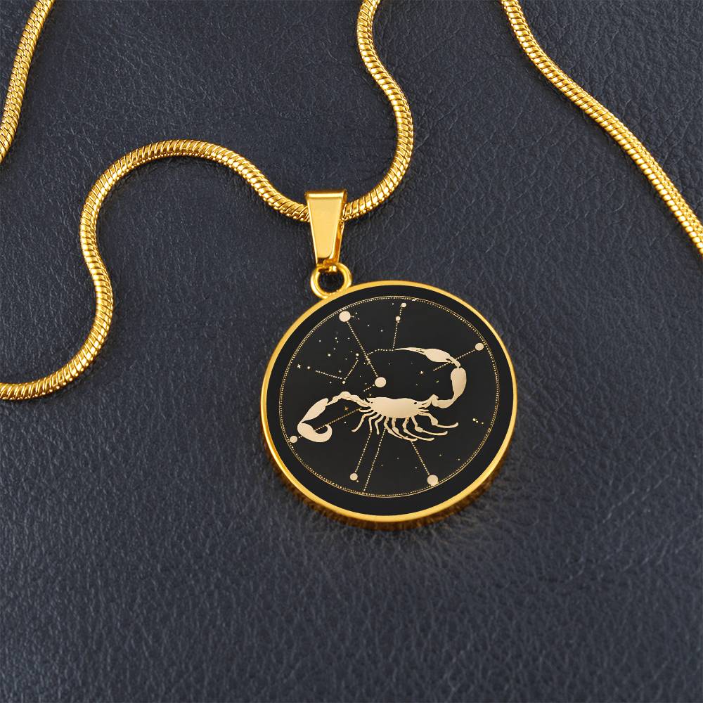 Personalized Cancer Zodiac Sign Pendant Necklace