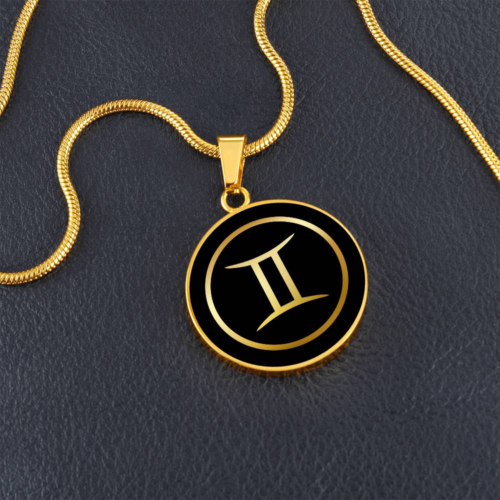 Personalized Gemini Zodiac Sign Pendant Necklace