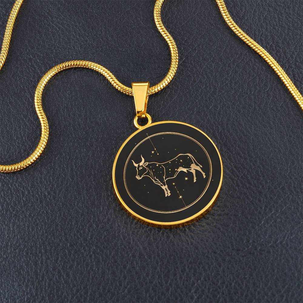 Personalized Taurus Zodiac Sign Pendant Necklace