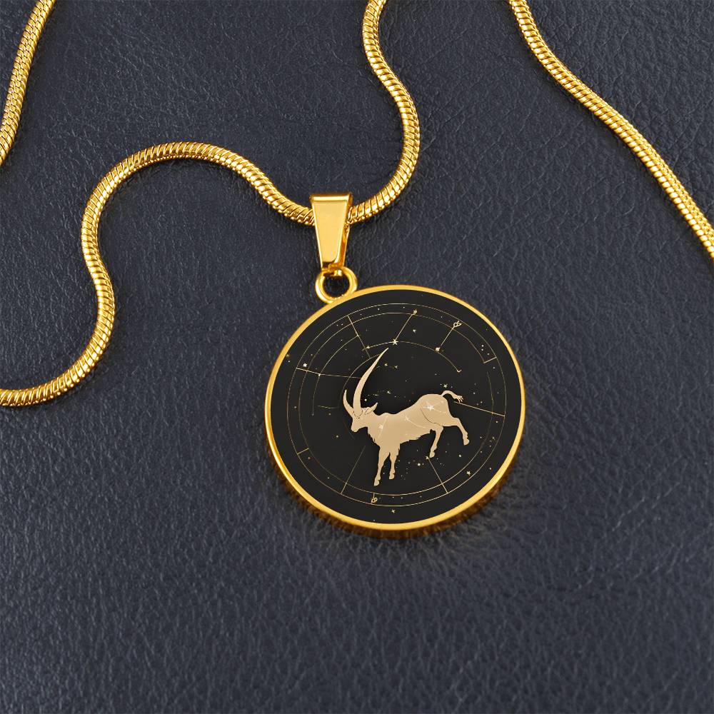 Personalized Capricorn Zodiac Sign Pendant Necklace