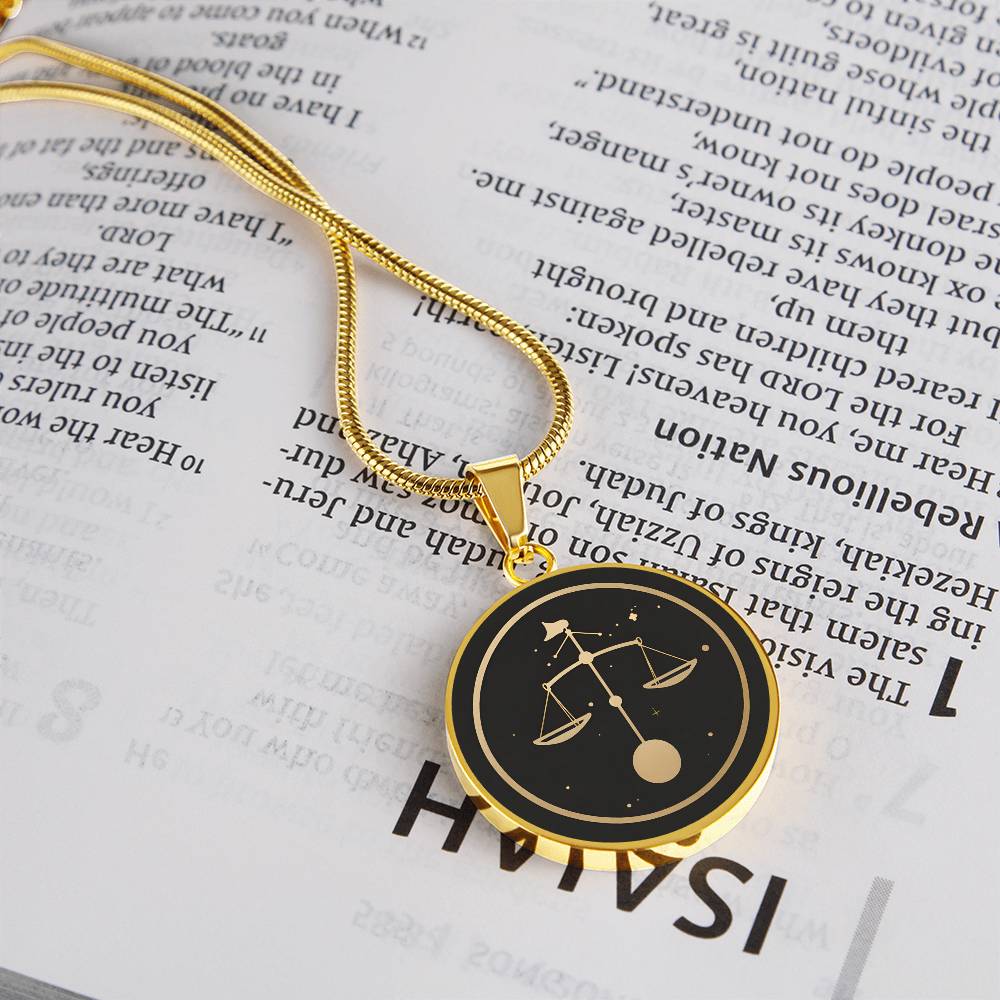 Personalized Libra Zodiac Sign Necklace