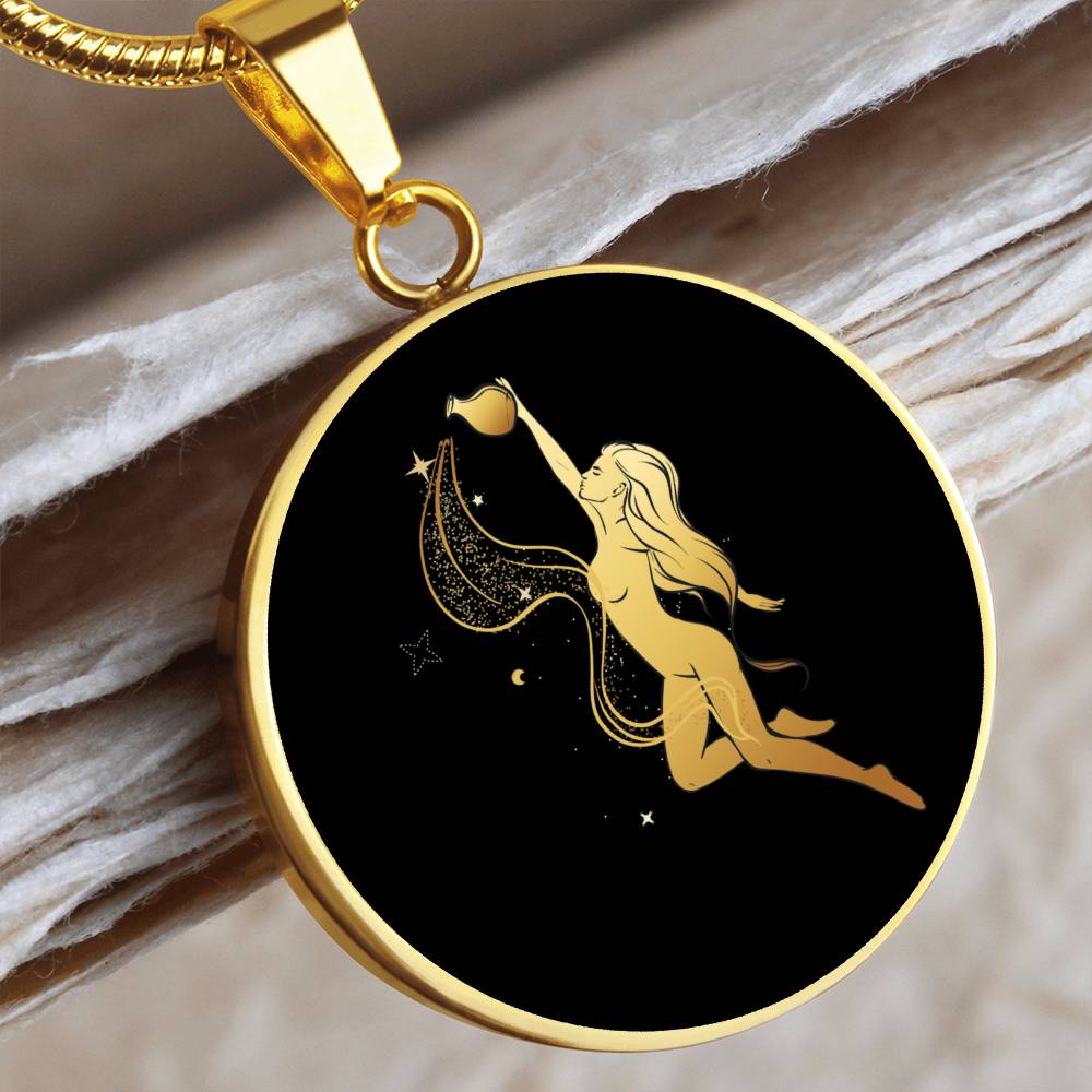 Personalized Aquarius Zodiac Sign Pendant Necklace