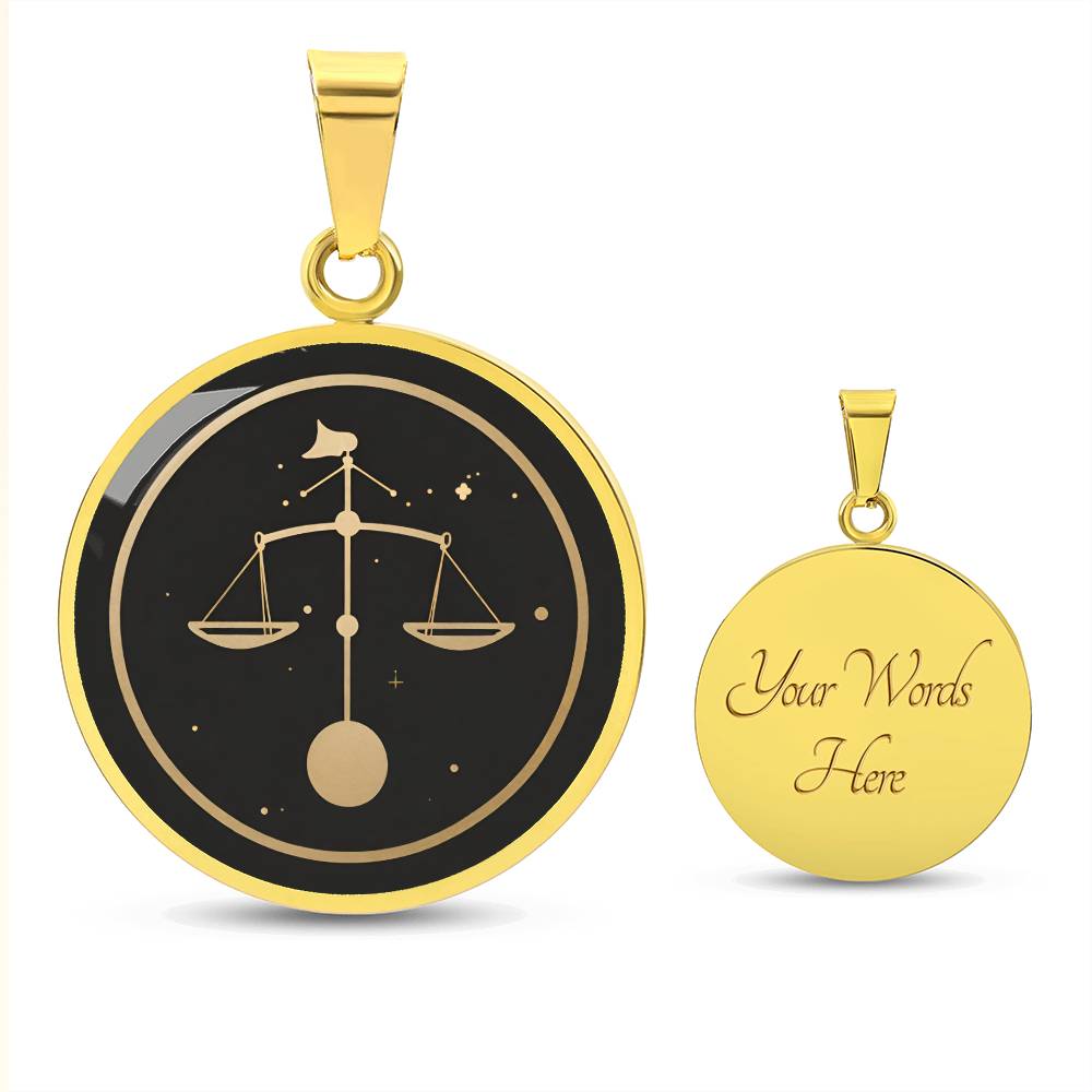 Personalized Libra Zodiac Sign Necklace