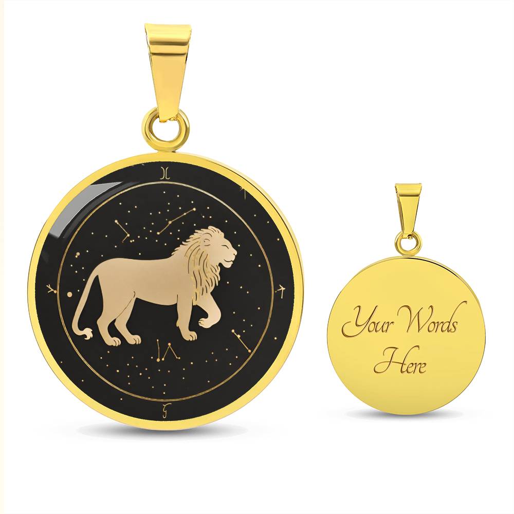 Personalized Leo Zodiac Sign Pendant Necklace