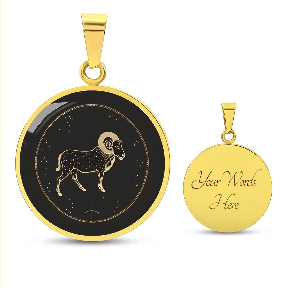 Personalized Aries Zodiac Sign Pendant Necklace