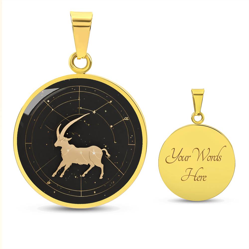 Personalized Capricorn Zodiac Sign Pendant Necklace