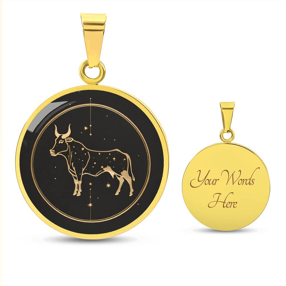 Personalized Taurus Zodiac Sign Pendant Necklace