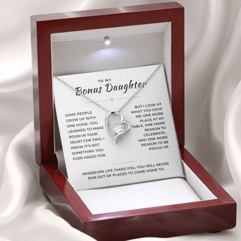 Bonus Daughter Forever Love Necklace with Message Card