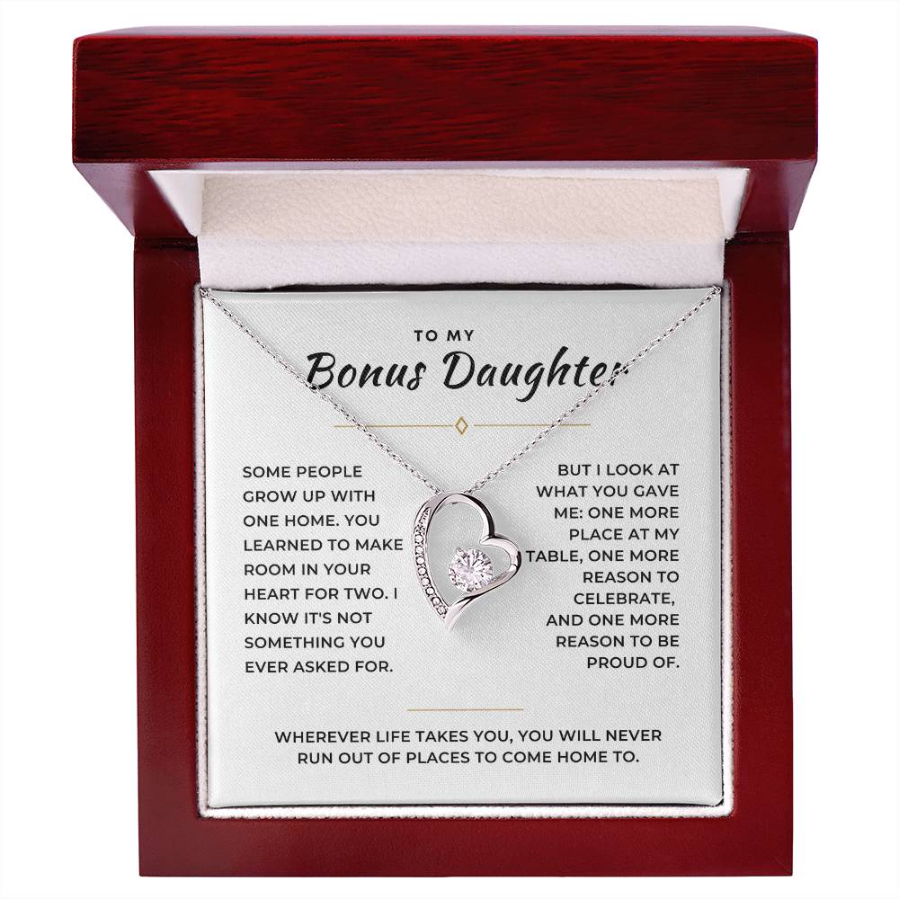Bonus Daughter Forever Love Necklace with Message Card