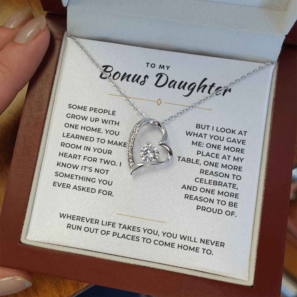 Bonus Daughter Forever Love Necklace with Message Card