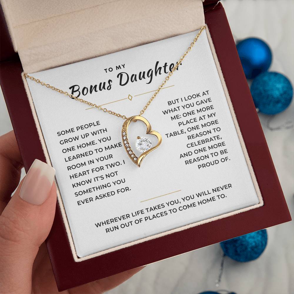Bonus Daughter Forever Love Necklace with Message Card