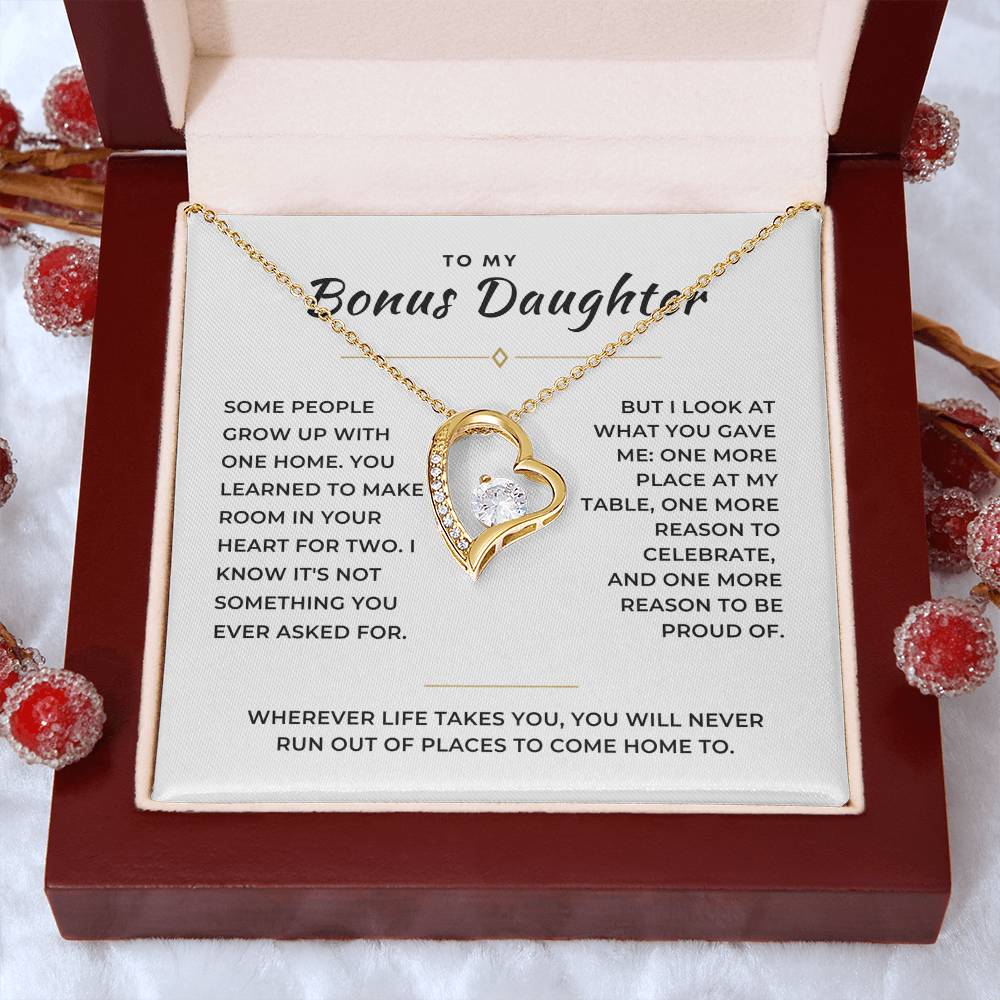Bonus Daughter Forever Love Necklace with Message Card