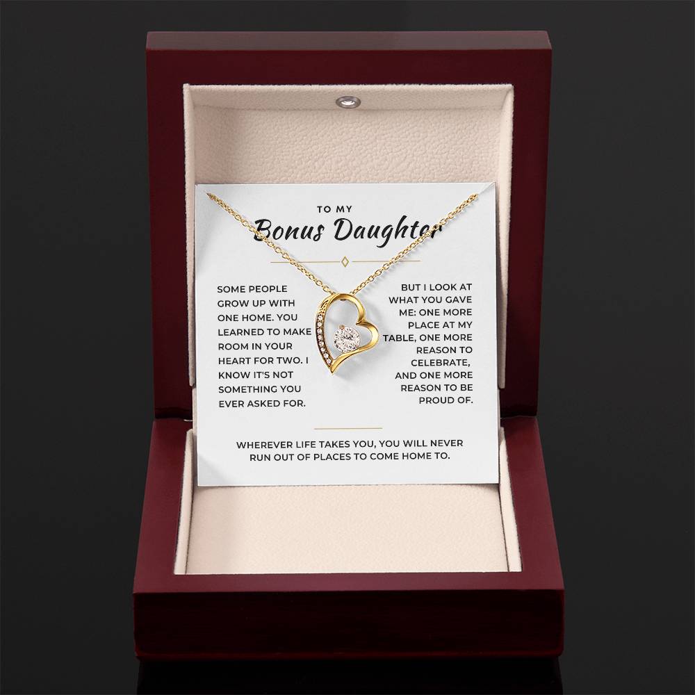 Bonus Daughter Forever Love Necklace with Message Card