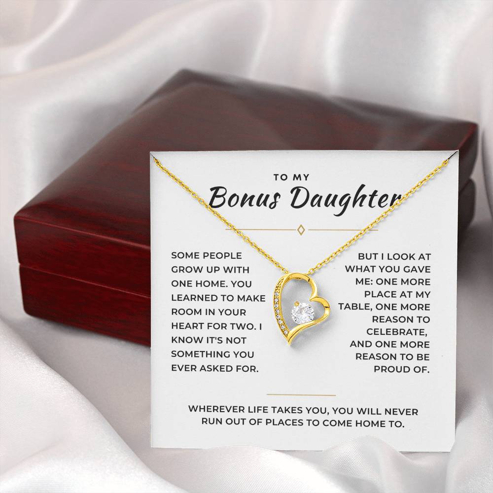 Bonus Daughter Forever Love Necklace with Message Card