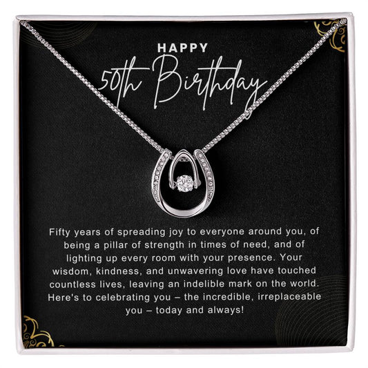 Happy 50th Birthday Necklace Gift