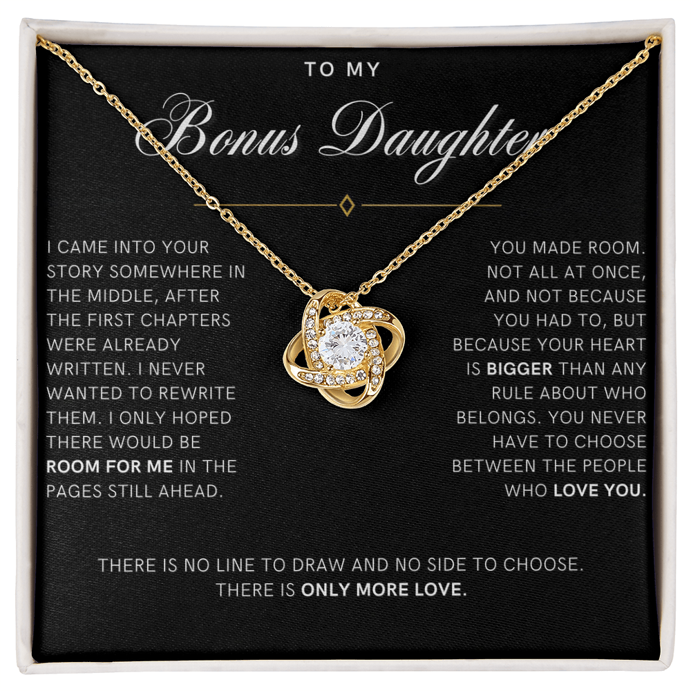 Bonus Daughter Love Knot Necklace with Message Card