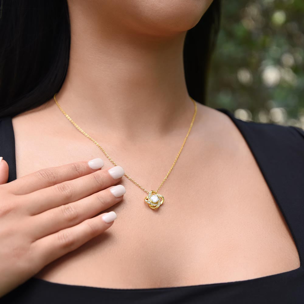 Bonus Daughter Love Knot Necklace with Message Card