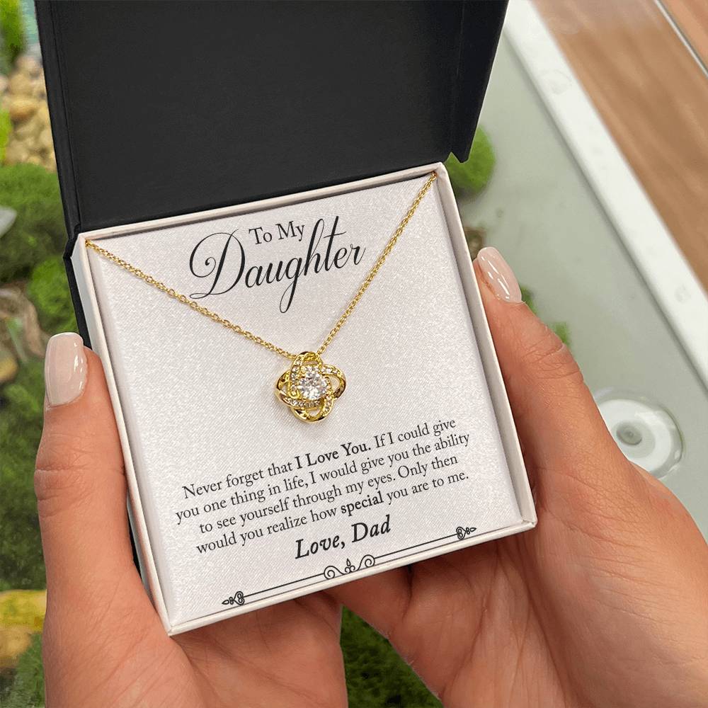 Daughter - Never Forget - Love Knot Necklace