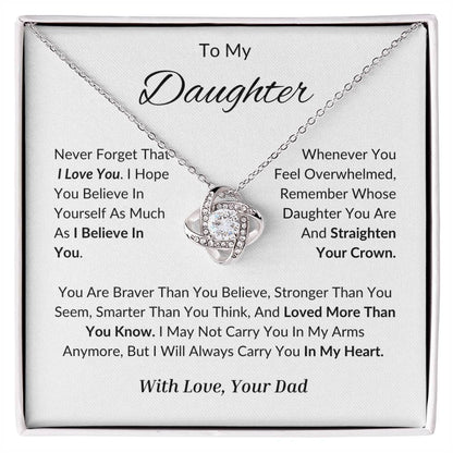 Daughter - Believe in You - Love Knot Necklace