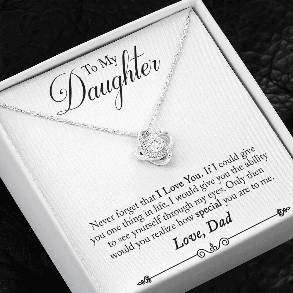 Daughter - Never Forget - Love Knot Necklace