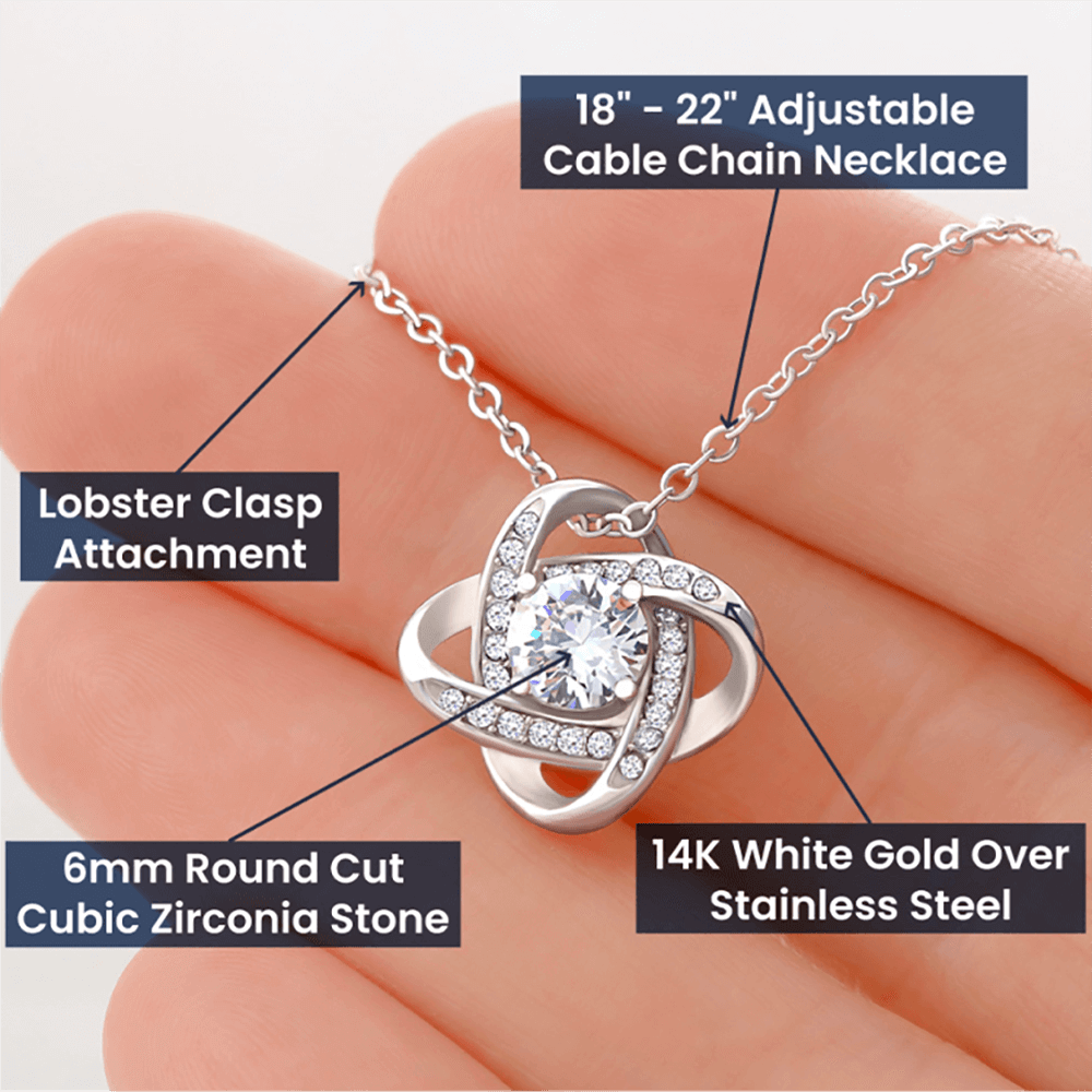 Bonus Daughter Love Knot Necklace, The Bonus Message Card