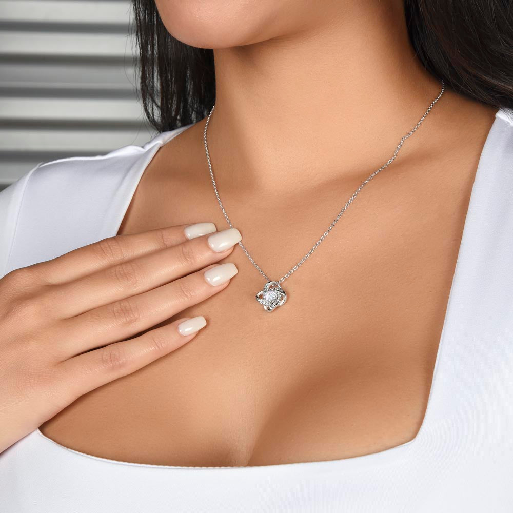Bonus Daughter Love Knot Necklace with Message Card