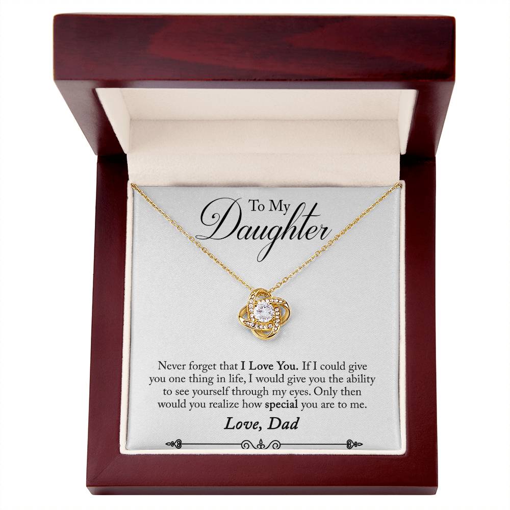 Daughter - Never Forget - Love Knot Necklace