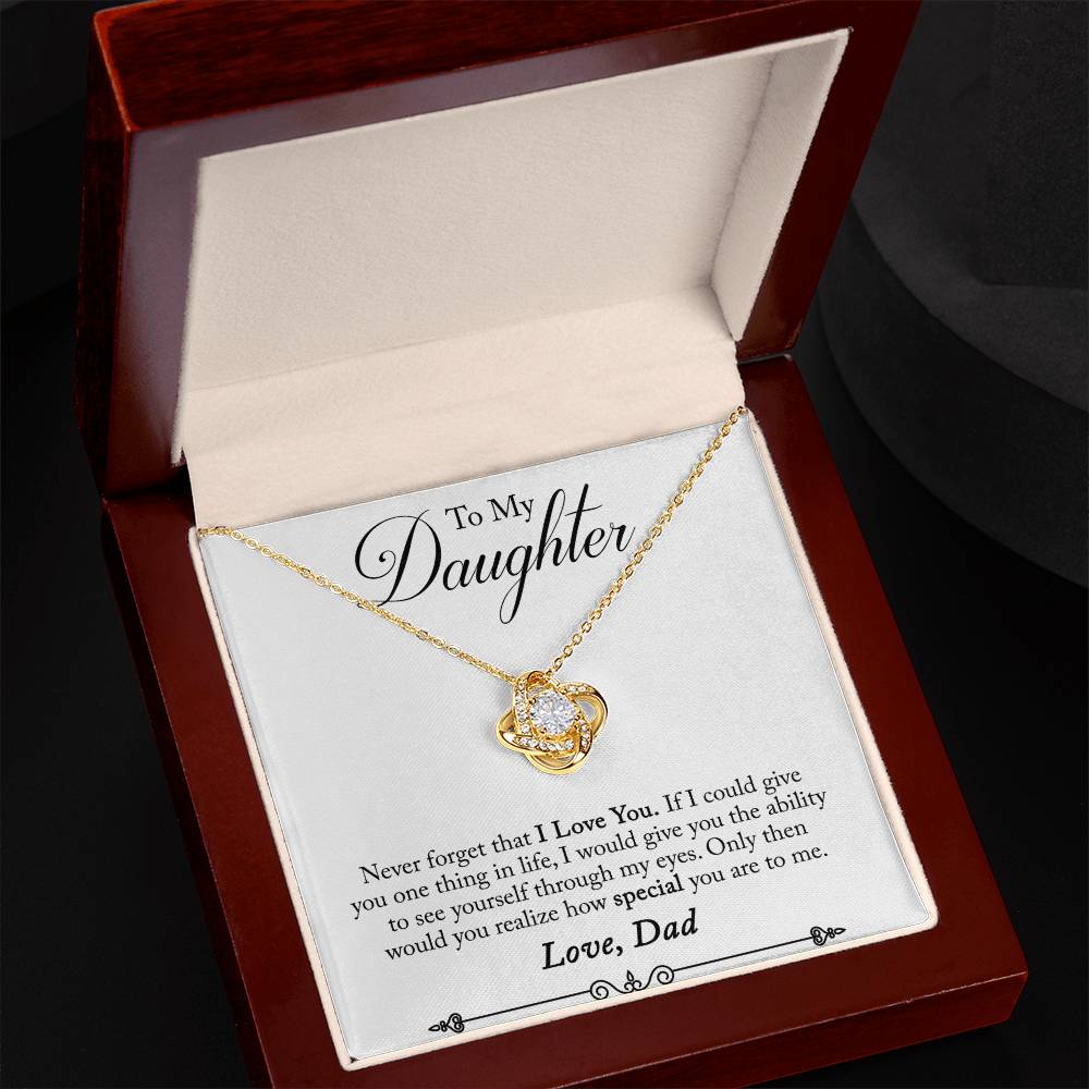 Daughter - Never Forget - Love Knot Necklace