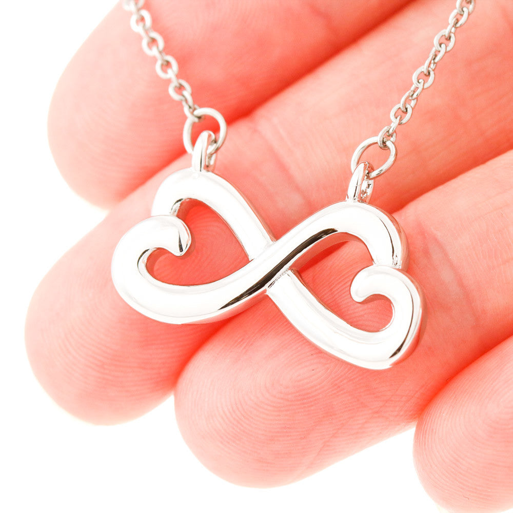 Endless Love Necklace for Bonus Daughter - Marble & Gold Wedding Card