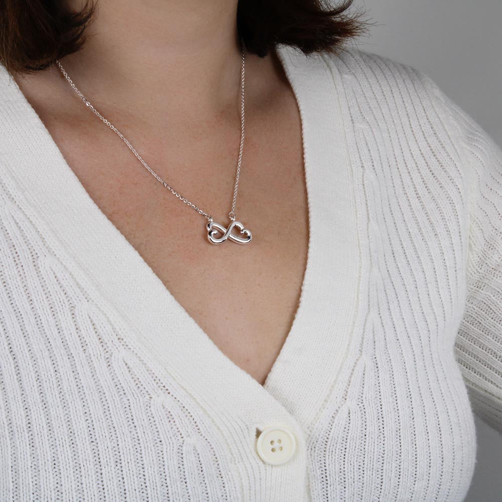 Endless Love Necklace for Bonus Daughter - Marble & Gold Wedding Card