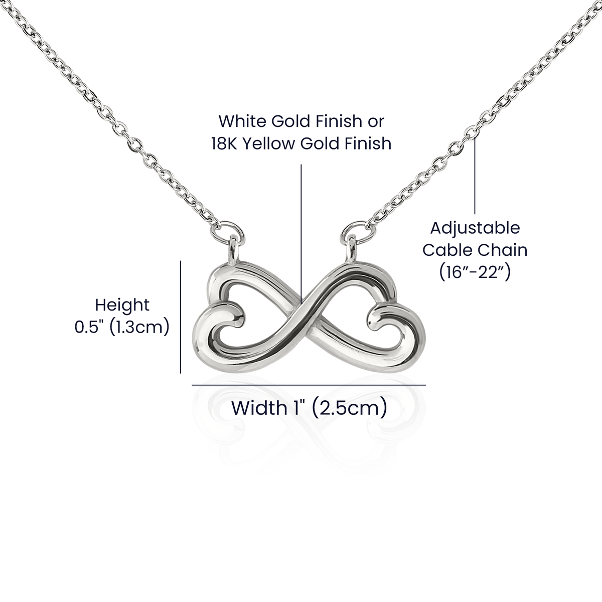 Endless Love Necklace for Bonus Daughter - Marble & Gold Wedding Card