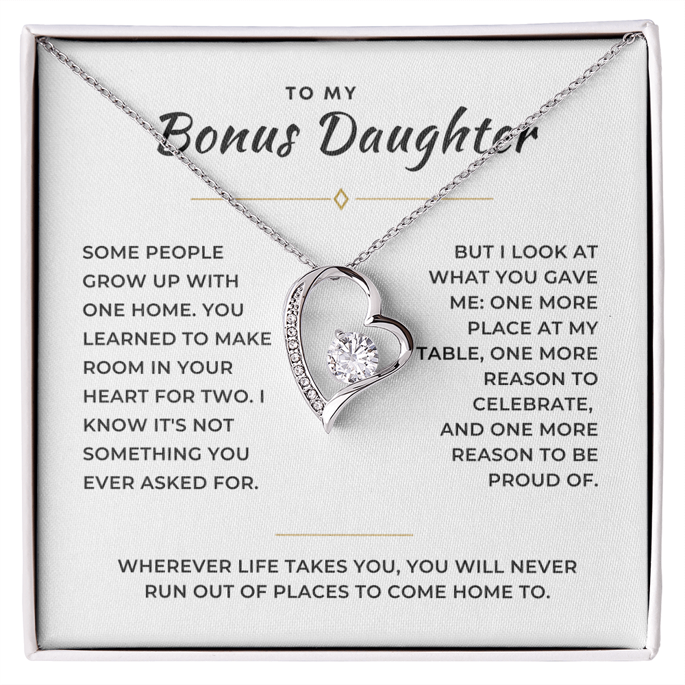 Bonus Daughter Forever Love Necklace with Message Card