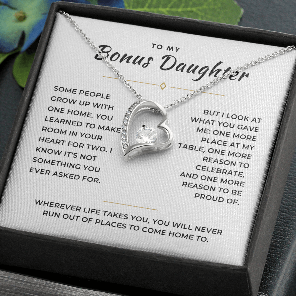 Bonus Daughter Forever Love Necklace with Message Card