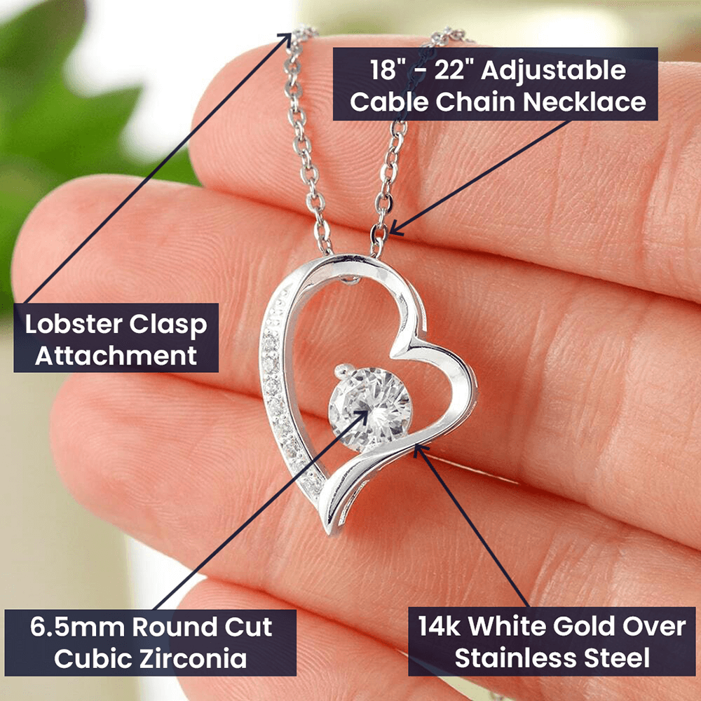Bonus Daughter Forever Love Heart Necklace, The Bonus Message Card
