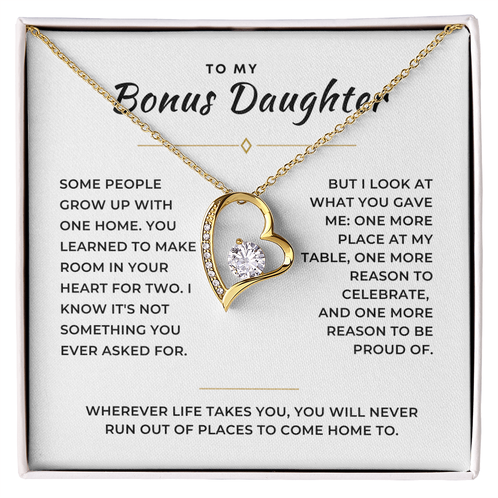 Bonus Daughter Forever Love Necklace with Message Card
