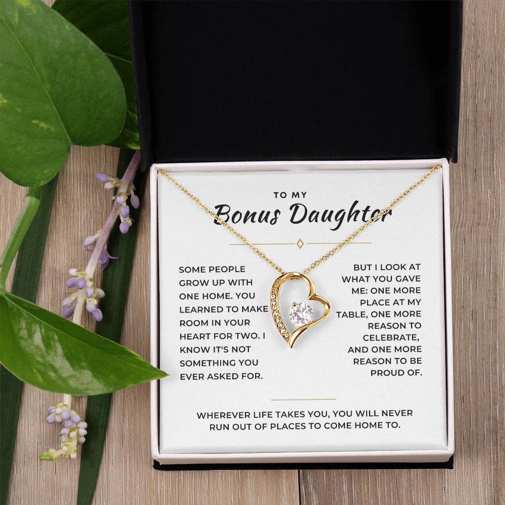 Bonus Daughter Forever Love Necklace with Message Card
