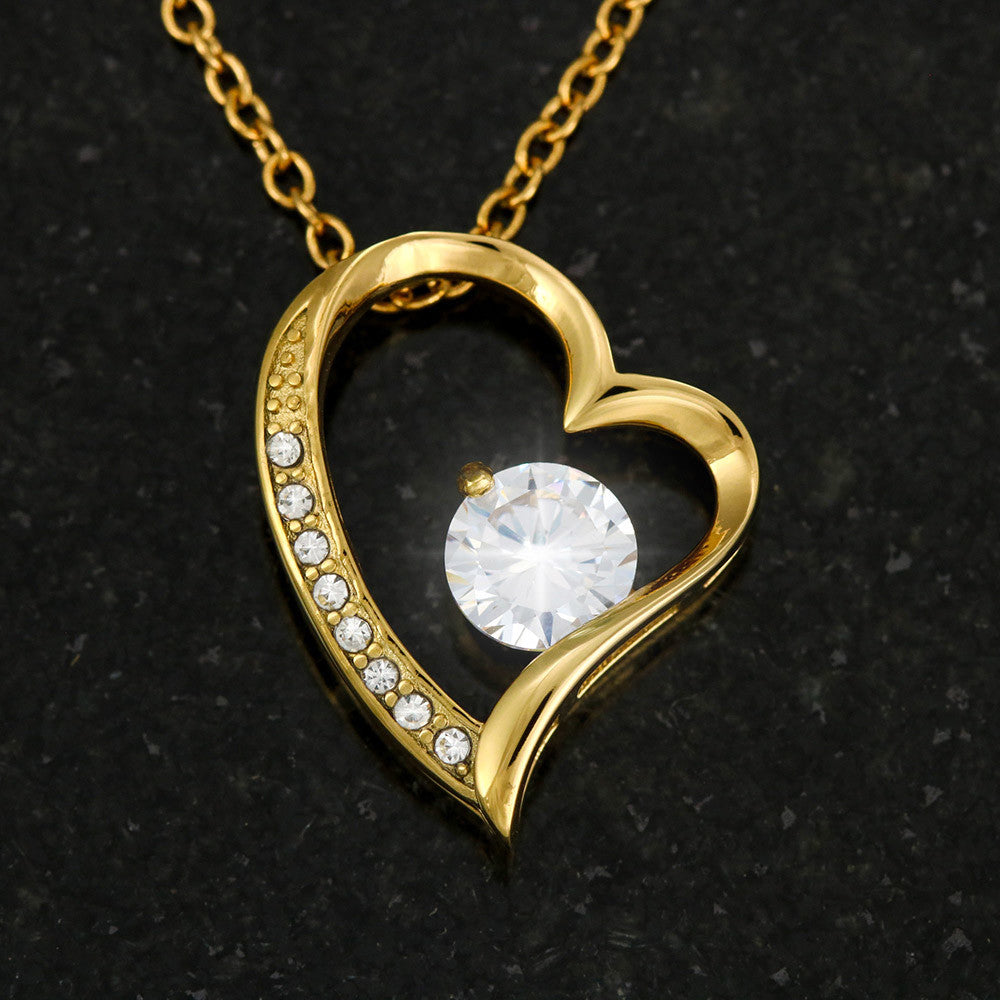 Bonus Daughter Forever Love Heart Necklace, Wanted Message Card